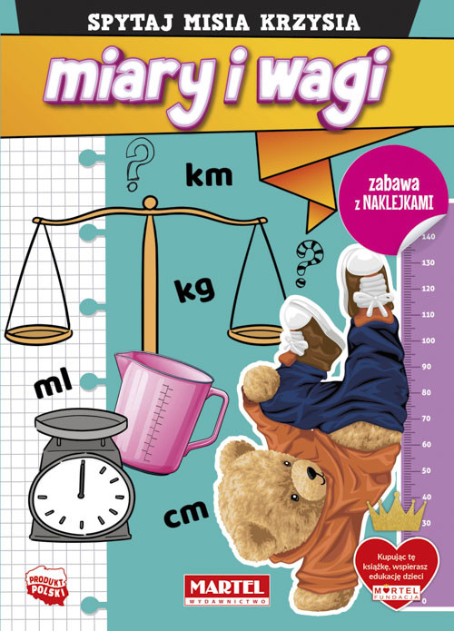 okładka Miary i wagi z naklejkami. Spytaj Misia Krzysia książka