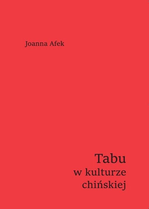 okładka Tabu w kulturze chińskiej książka | Joanna Afek