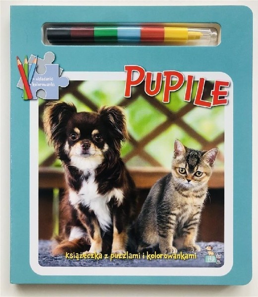 okładka Pupile. Książeczki z puzzlami, kolorowankami i kolorową kredką książka