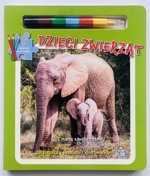 okładka Dzieci zwierząt. Książeczki z puzzlami, kolorowankami i kolorową kredką książka