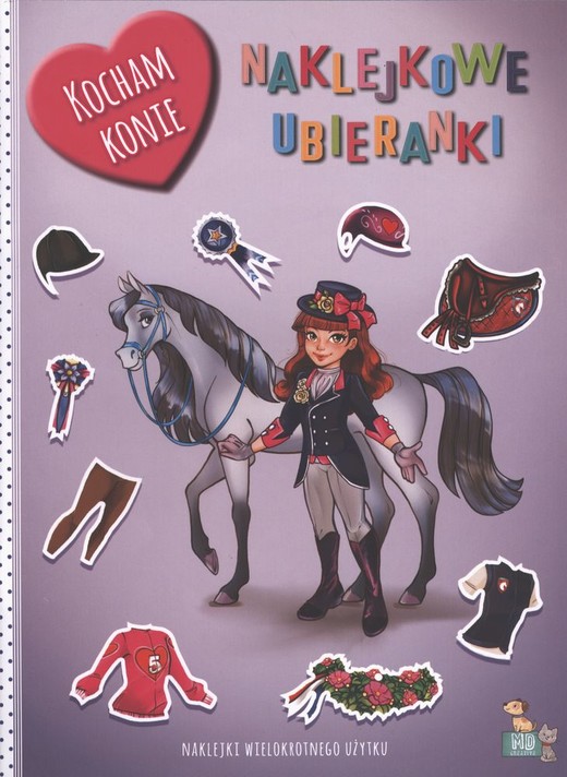 okładka Kocham konie. Naklejkowe ubieranki książka