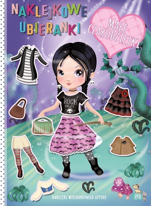 okładka Małe czarodziejki. Naklejkowe ubieranki książka