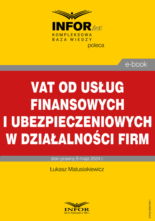 okładka VAT od usług finansowych i ubezpieczeniowych w działalności firm ebook | pdf | Łukasz Matusiakiewicz