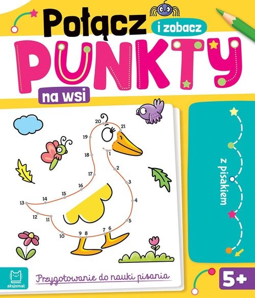 okładka Połącz punkty i zobacz! Na wsi. Przygotowanie do nauki pisania. Ścieralny pisak książka