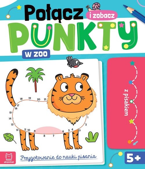 okładka Połącz punkty i zobacz! W zoo. Przygotowanie do nauki pisania. Ścieralny pisak książka