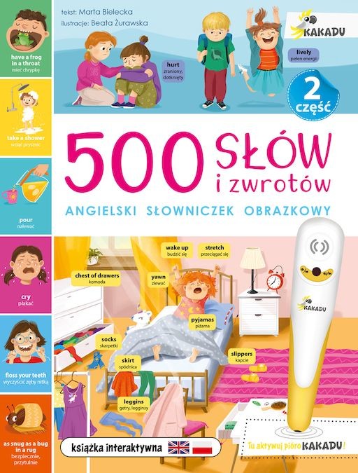 okładka 500 słów i zwrotów. Angielski słowniczek obrazkowy 2. Kakadu książka