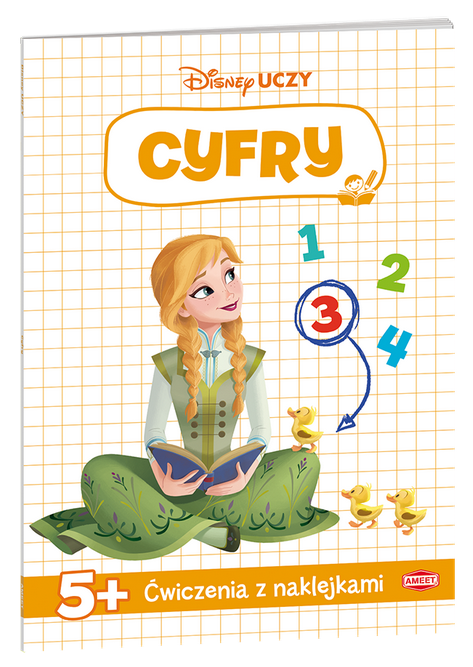 okładka Disney uczy Kraina Lodu ćwiczenia z naklejkami cyfry książka | Opracowanie zbiorowe