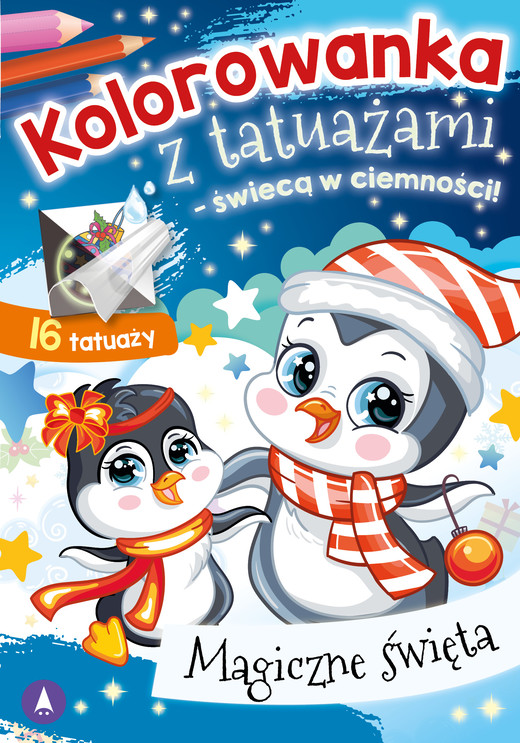 okładka Magiczne święta. Kolorowanka z tatuażami - świecą w ciemności! książka