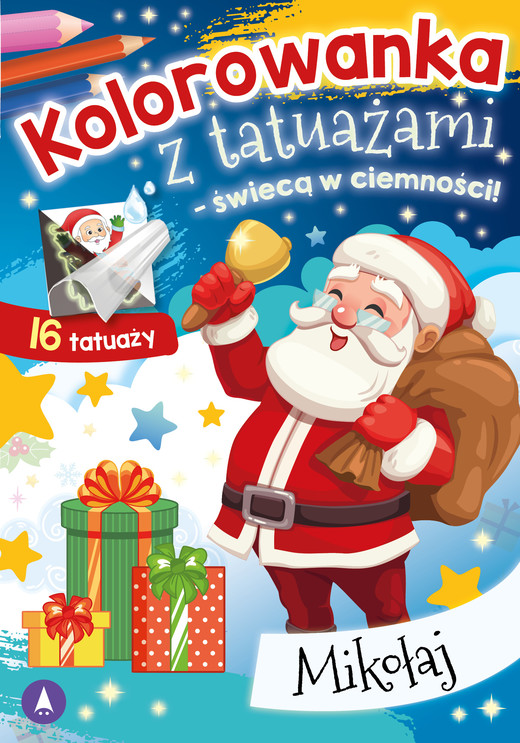 okładka Mikołaj. Kolorowanka z tatuażami – świecą w ciemności! książka