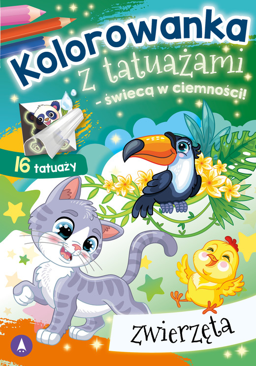 okładka Zwierzęta. Kolorowanka z tatuażami – świecą w ciemności! książka