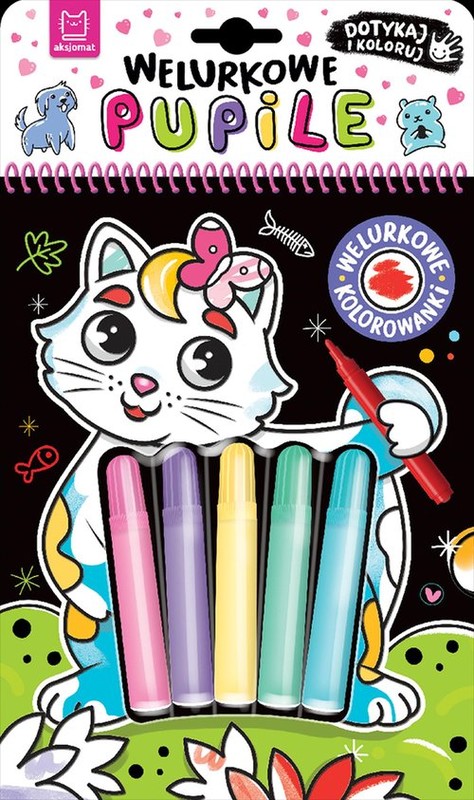 okładka Welurkowe pupile. Dotykaj i koloruj książka
