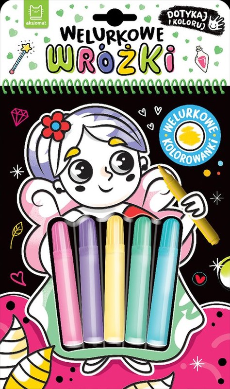 okładka Welurkowe wróżki. Dotykaj i koloruj książka