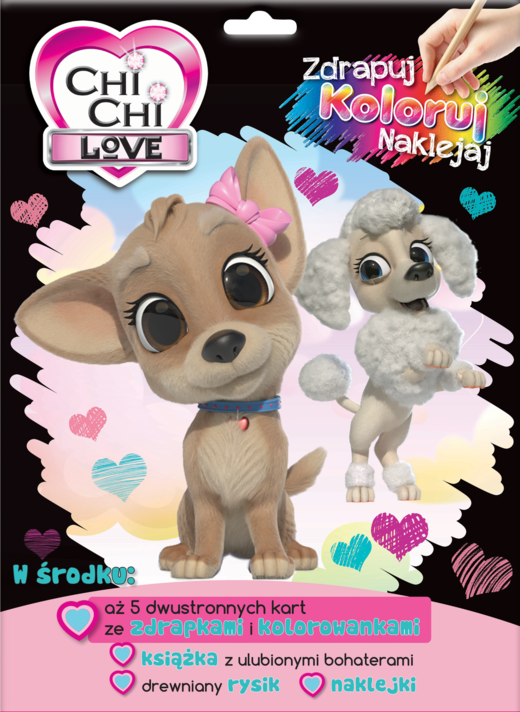 okładka Chi Chi Love. Zdrapuj, koloruj, naklejaj książka