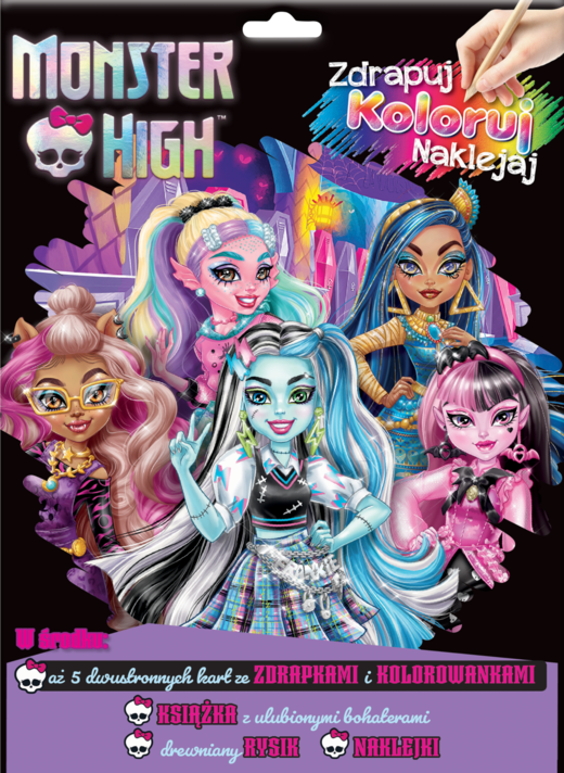 okładka Monster High. Zdrapuj, koloruj, naklejaj książka