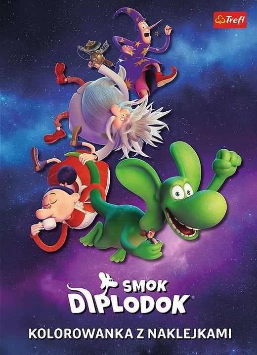 okładka Smok Diplodok. Kolorowanka z naklejkami książka