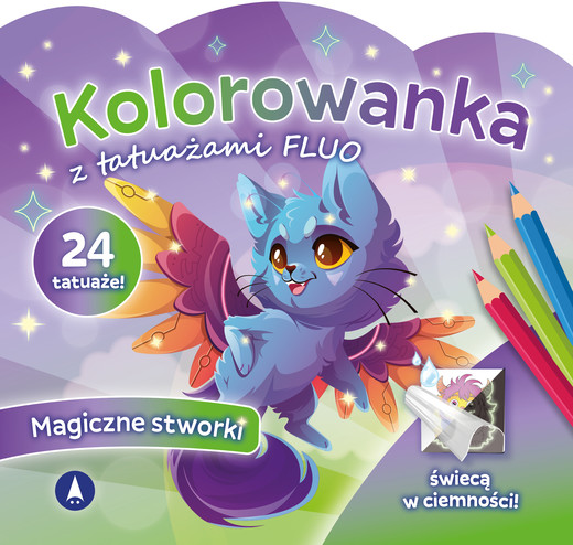 okładka Magiczne stworki. Kolorowanka z tatuażami FLUO książka