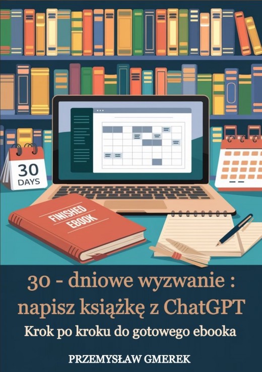 okładka 30-dniowe wyzwanie: napisz książkę z ChatGPT – krok po kroku do gotowego ebooka ebook | epub, mobi, pdf | PRZEMYSŁAW GMEREK