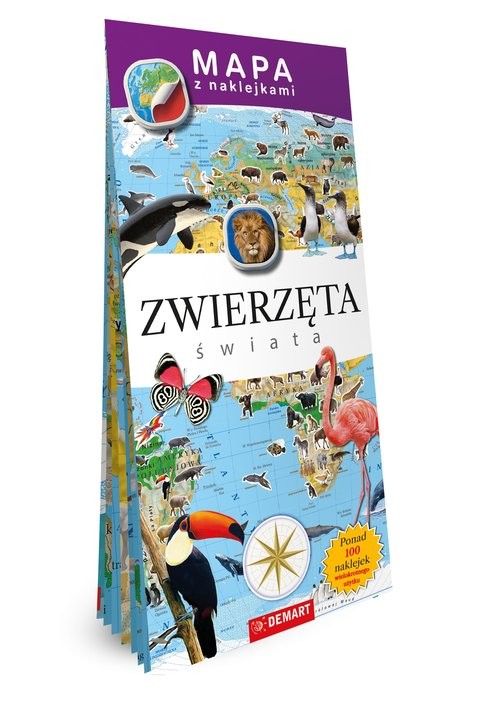 okładka Mapy z naklejkami. Zwierzęta świata książka