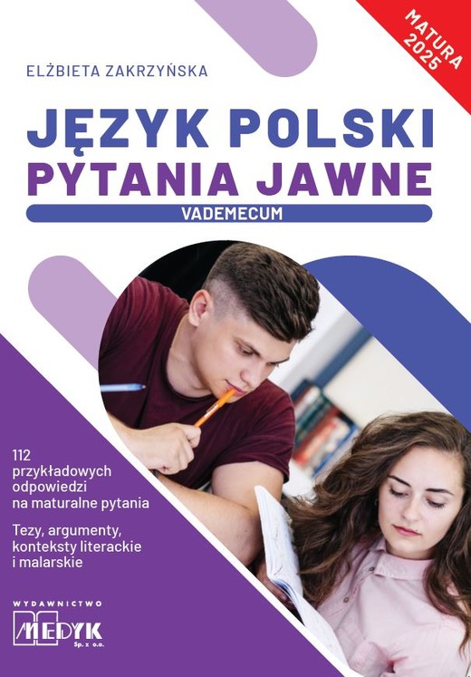 okładka Język Polski Pytania Jawne Vademecum matura 2025 książka | Elżbieta Zakrzyńska