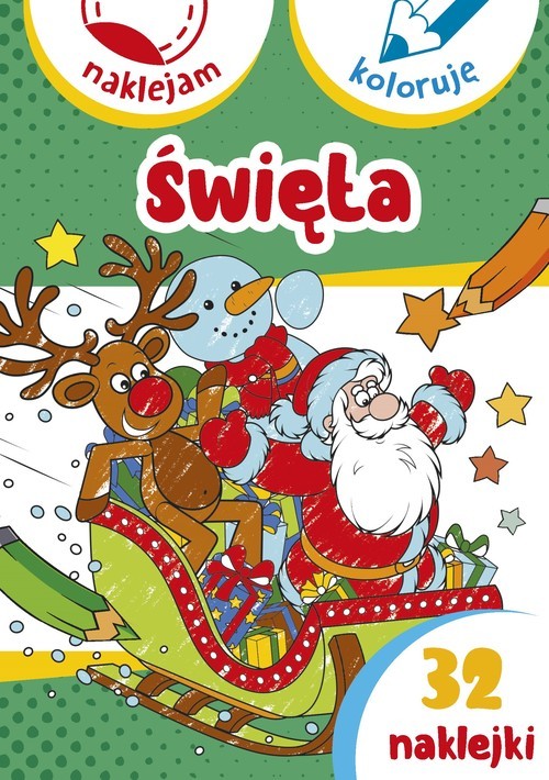 okładka Święta Naklejam i koloruję książka