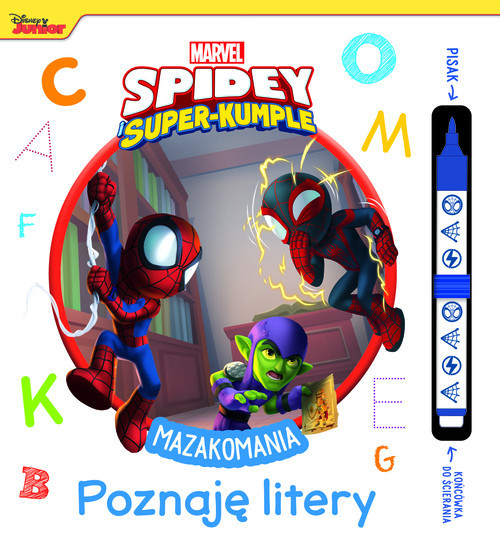 okładka Mazakomania. Poznaję litery. Marvel Spidey i Super-Kumple książka | Siwak Ilona
