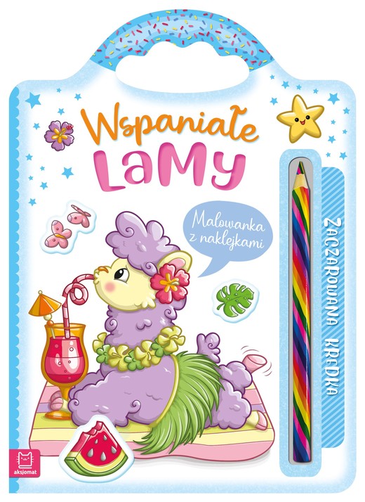 okładka Wspaniałe lamy. Malowanka z naklejkami. Zaczarowana kredka książka