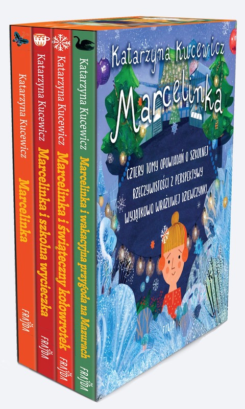 okładka Pakiet Marcelinka / Marcelinka i świąteczny kołowrotek / Marcelinka i wakacyjna przygoda na Mazurach / Marcelinka i wycieczka szkolna książka