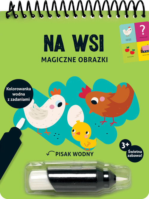 okładka Magiczne obrazki Na wsi Kolorowanka wodna z zadaniami książka