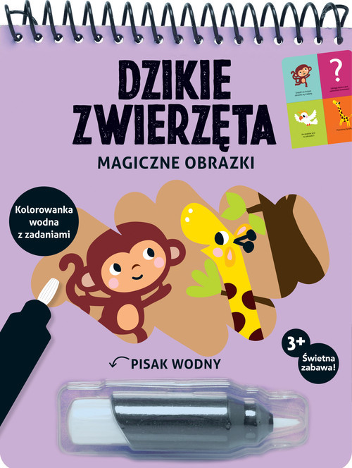okładka Magiczne obrazki Dzikie zwierzęta Kolorowanka wodna z zadaniami książka
