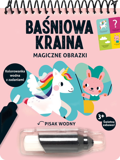 okładka Magiczne obrazki Baśniowa kraina Kolorowanka wodna z zadaniami książka