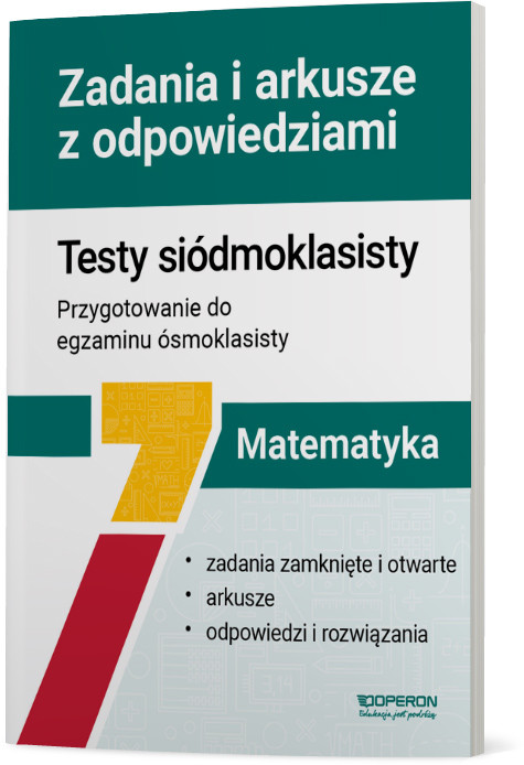 okładka Matematyka Testy siódmoklasisty zadania i arkusze książka