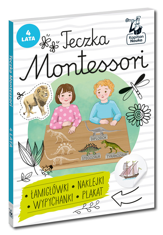 okładka Teczka Montessori. 4 lata. Kapitan Nauka. Montessori książka