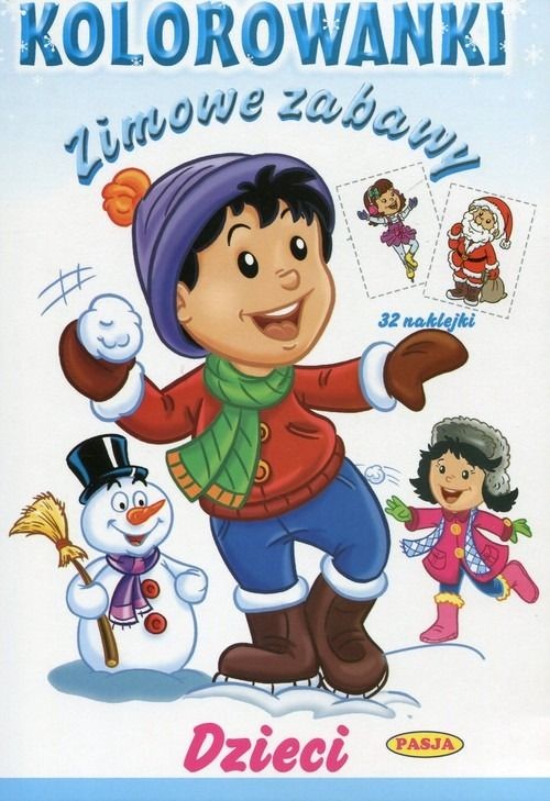 okładka Dzieci. Zimowe zabawy. Kolorowanki książka