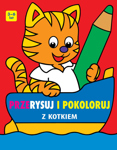 okładka Przerysuj i pokoloruj z kotkiem książka