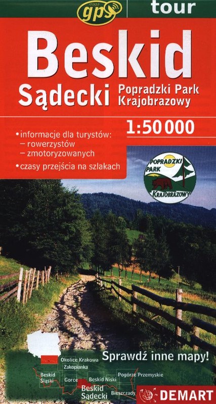 okładka Beskid sądecki mapa turystyczna 1:50 000 książka | Opracowanie zbiorowe