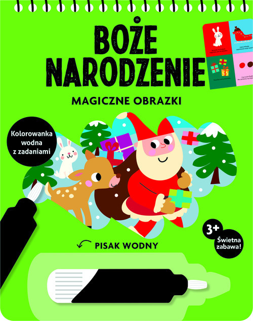 okładka Boże Narodzenie Magiczne obrazki Kolorowanka wodna z zadaniami książka