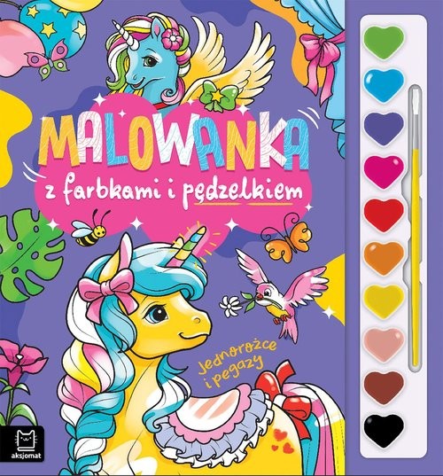 okładka Malowanka z farbkami i pędzelkiem. Jednorożce i pegazy książka