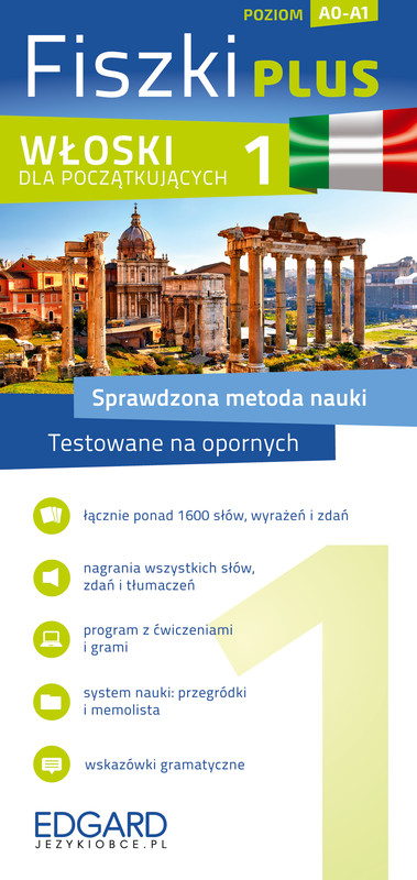 okładka Włoski. Fiszki PLUS dla początkujących 1. Poziom A0-A1 wyd. 2 książka | Opracowanie zbiorowe