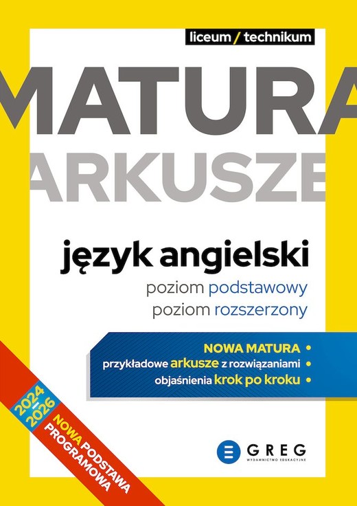 okładka Język angielski. Matura. Arkusze. Poziom podstawowy i rozszerzony książka