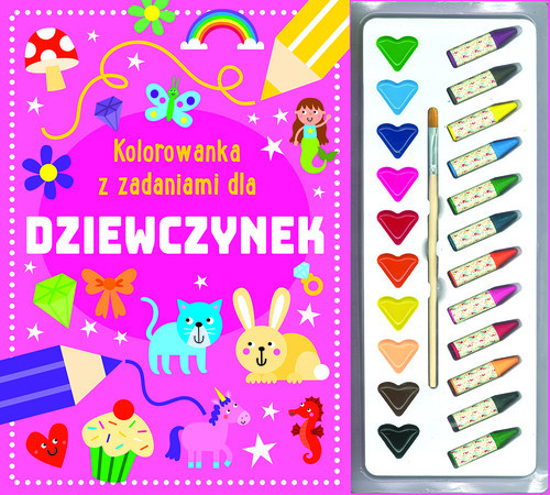 okładka Kolorowanka z zadaniami dla dziewczynek książka