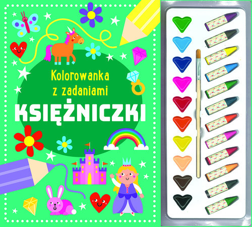okładka Kolorowanka z zadaniami Księżniczki książka