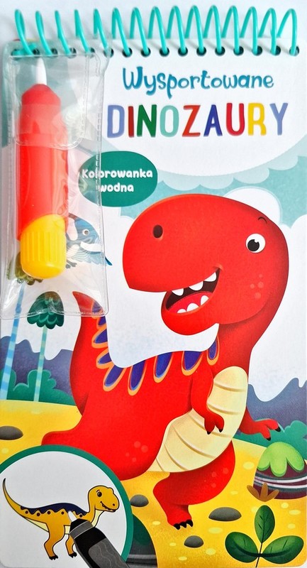 okładka Wysportowane dinozaury Kolorowanka wodna książka