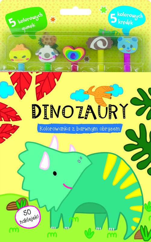 okładka Dinozaury. Kolorowanka z barwnym obrysem książka