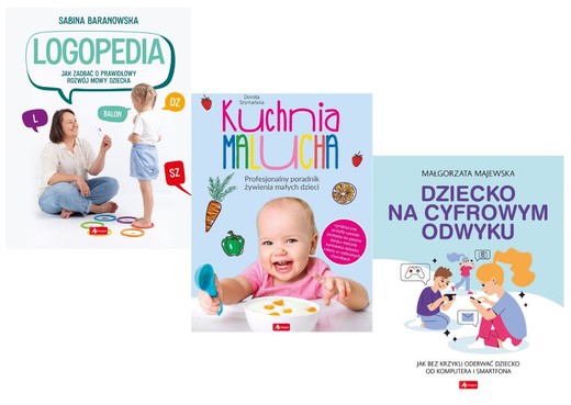 okładka Pakiet Poradniki. Logopedia / Kuchnia malucha / Dziecko na cyfrowym odwyku książka