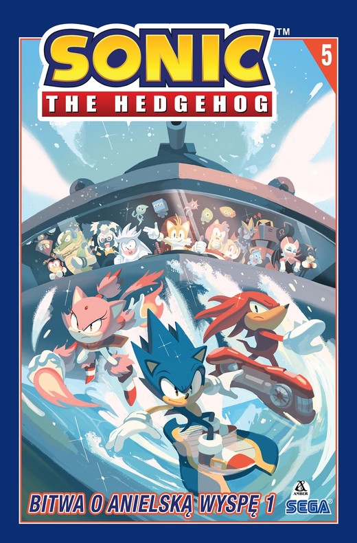 okładka Bitwa o Anielską Wyspę 1. Sonic the Hedgehog . Tom 5 wyd. 2025 książka