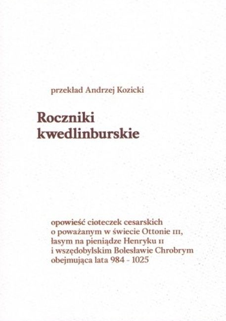 okładka Roczniki kwedlinburskie z lat 984-1025 książka