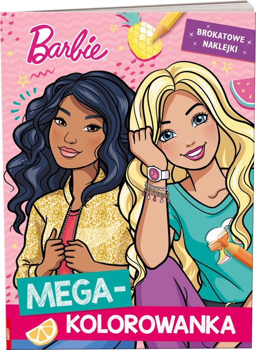 okładka Barbie Mega kolorowanka brokatowe naklejki KOLB-1101 książka