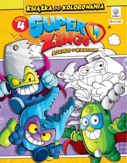 okładka SuperZings. Książka do kolorowania. Seria 4 + 3 figurki książka | Opracowanie zbiorowe