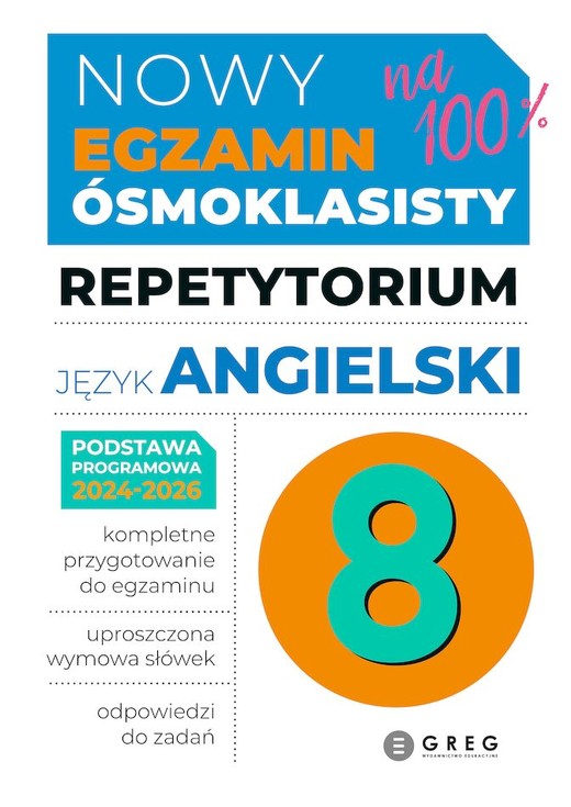 okładka Język angielski. Repetytorium . Nowy Egzamin ósmoklasisty 2024-2026 książka