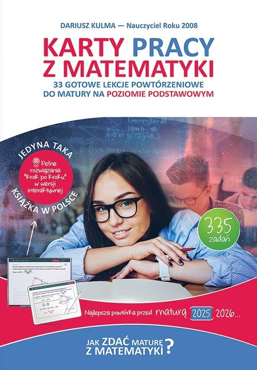 okładka Karty Pracy z matematyki. 33 gotowe lekcje powtórzeniowe do matury na poziomie podstawowym książka